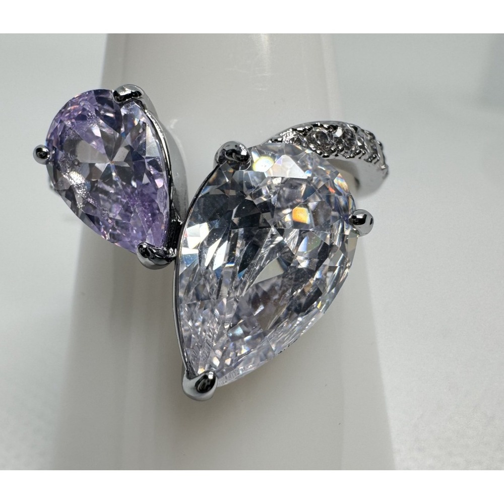Bomb Party Size 8 RBP8623 Peaceful Serenity Lavender Topaz CZ Hematite Ring